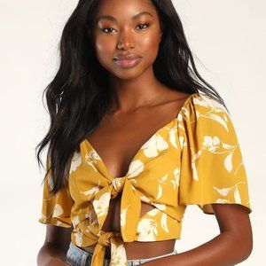 Lulu's Yellow Floral Top Small